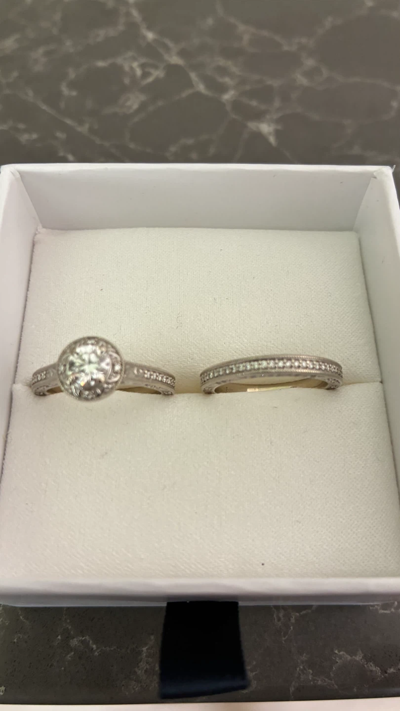 14kt White Gold Lab-Grown Diamond Bridal Set