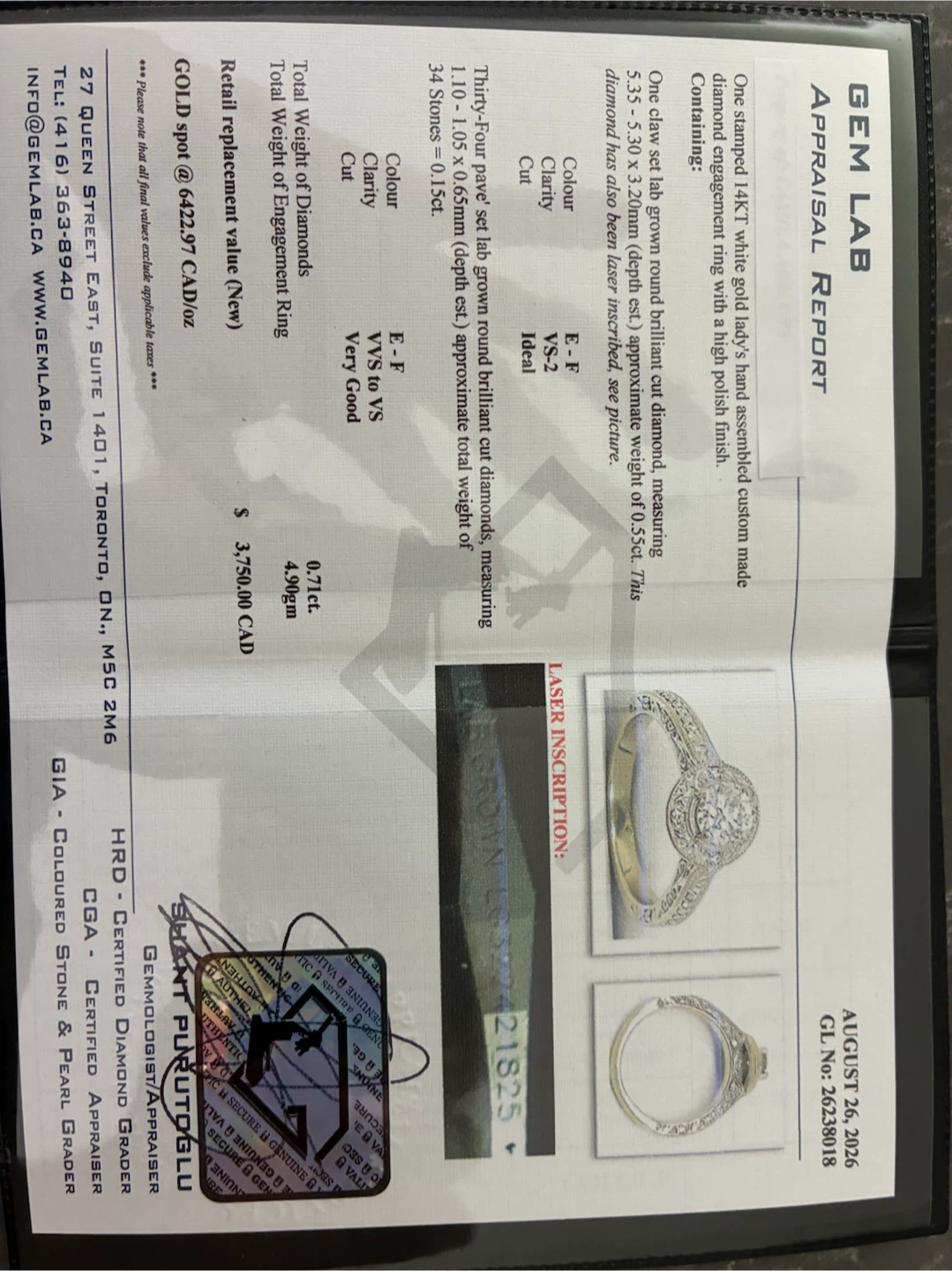 14kt White Gold Lab-Grown Diamond Bridal Set - photo 3