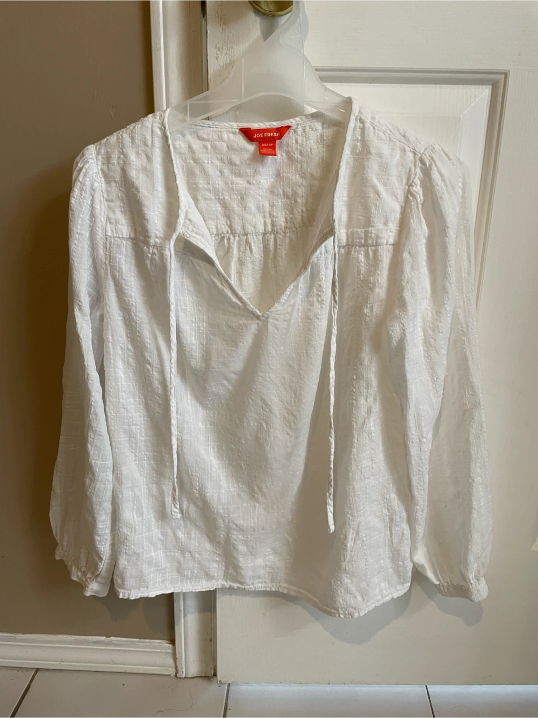 Joe Fresh White Long-Sleeve Blouse