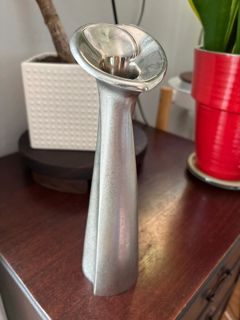 Vintage Metal Bud Vase (Pewter) 70’s classic. - photo 2