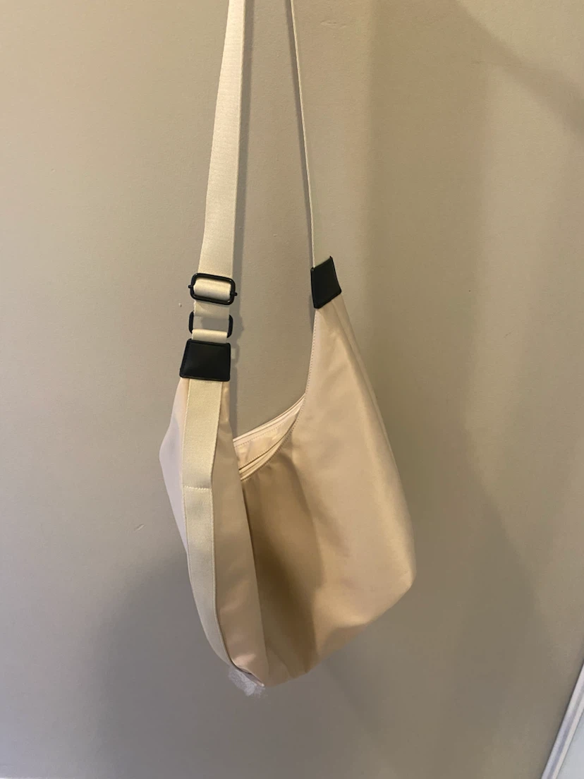 Simons Cream Nylon Shoulder Bag