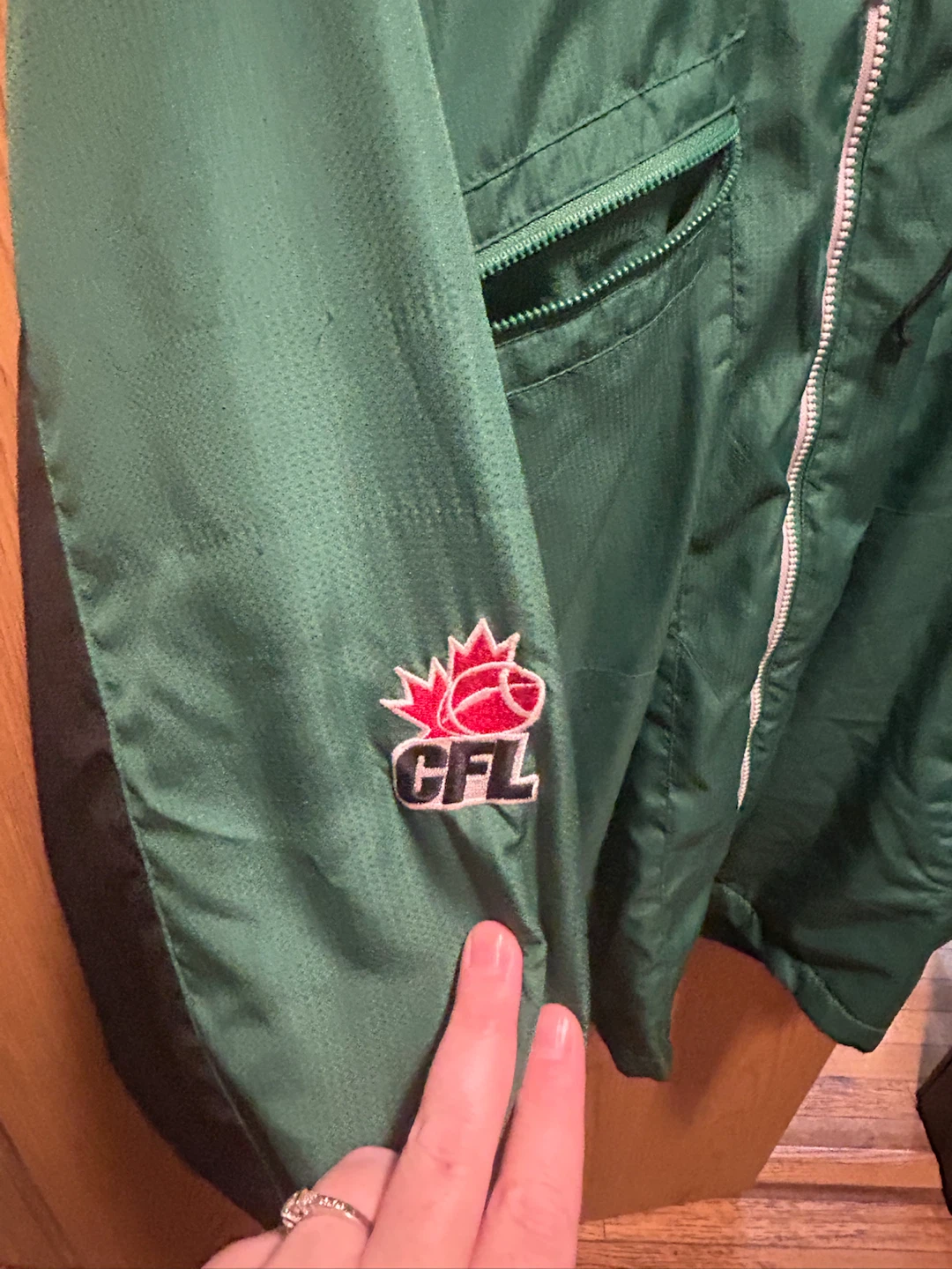 Saskatchewan Roughriders Green Reebok Jacket - photo 4