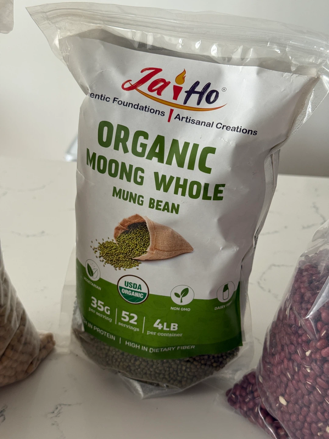 Organic raw beans - soy beans, mung beans, adzuki beans - photo 3