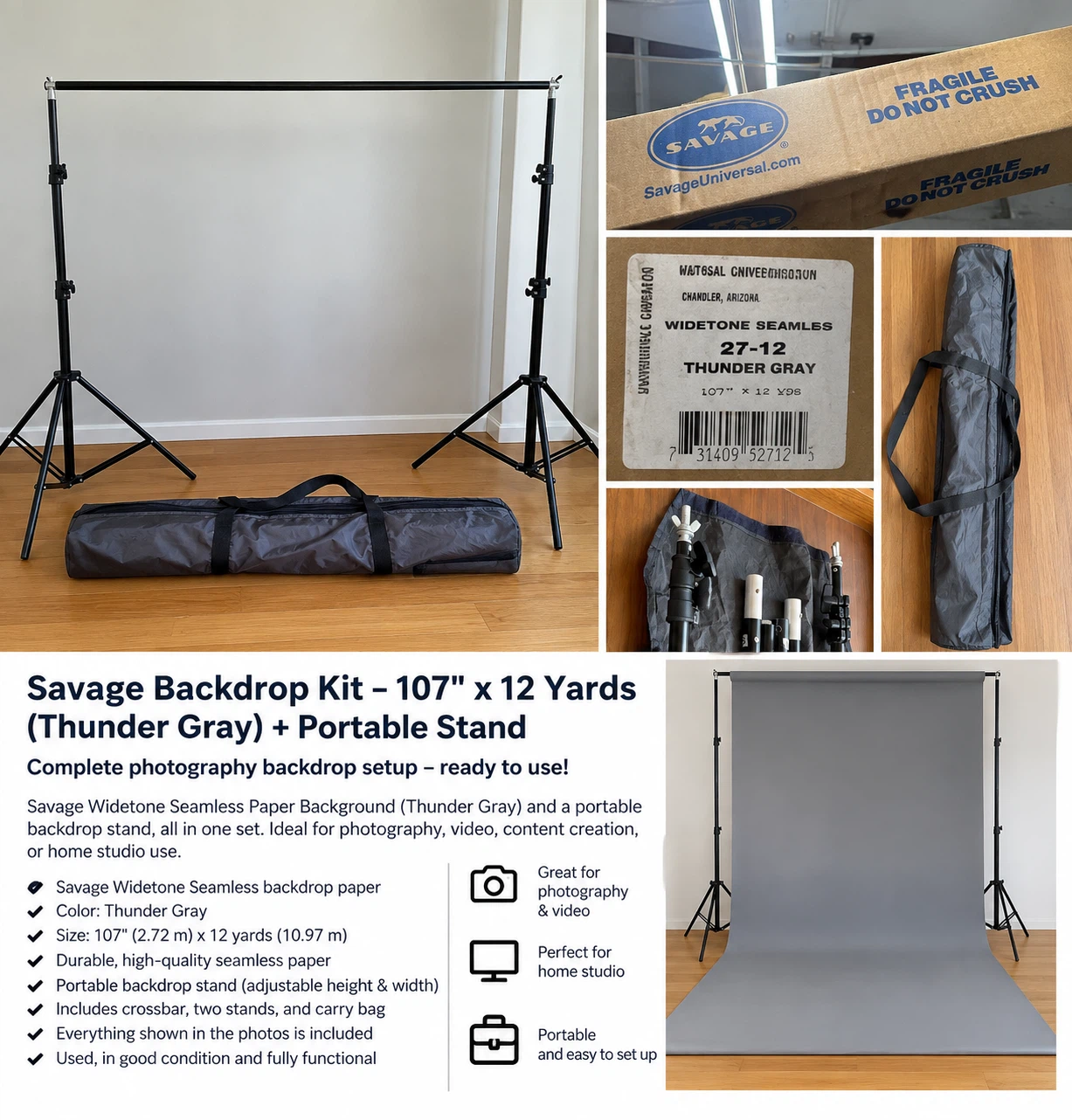 Savage Backdrop Kit - 107" x 12 Yards