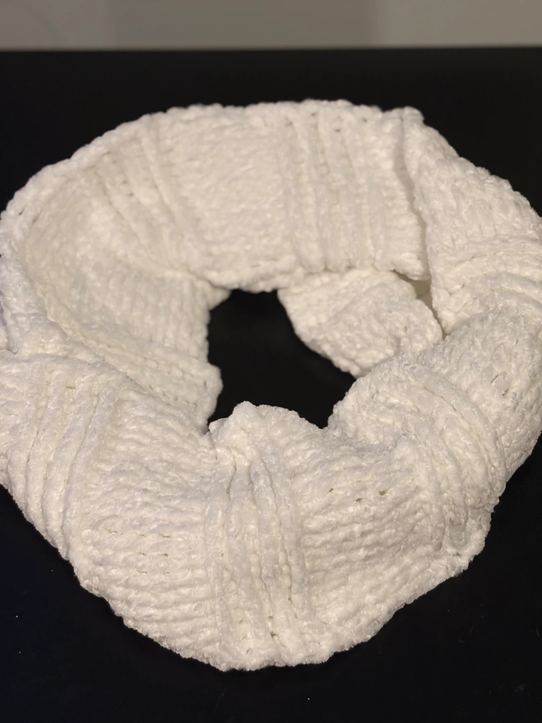 White Velvet Infinity Scarf