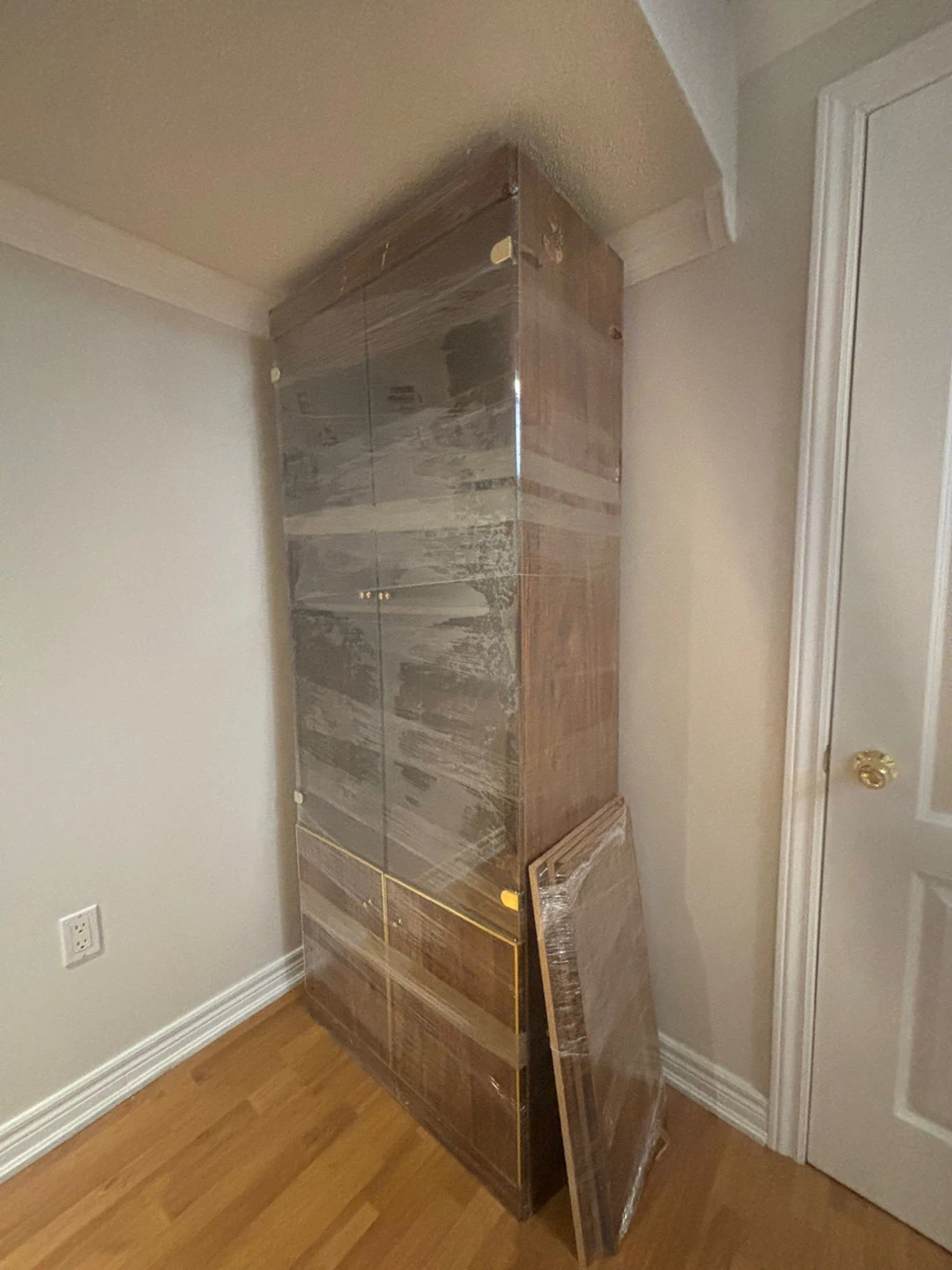 Tall Wooden Cabinet with Storage - photo 2