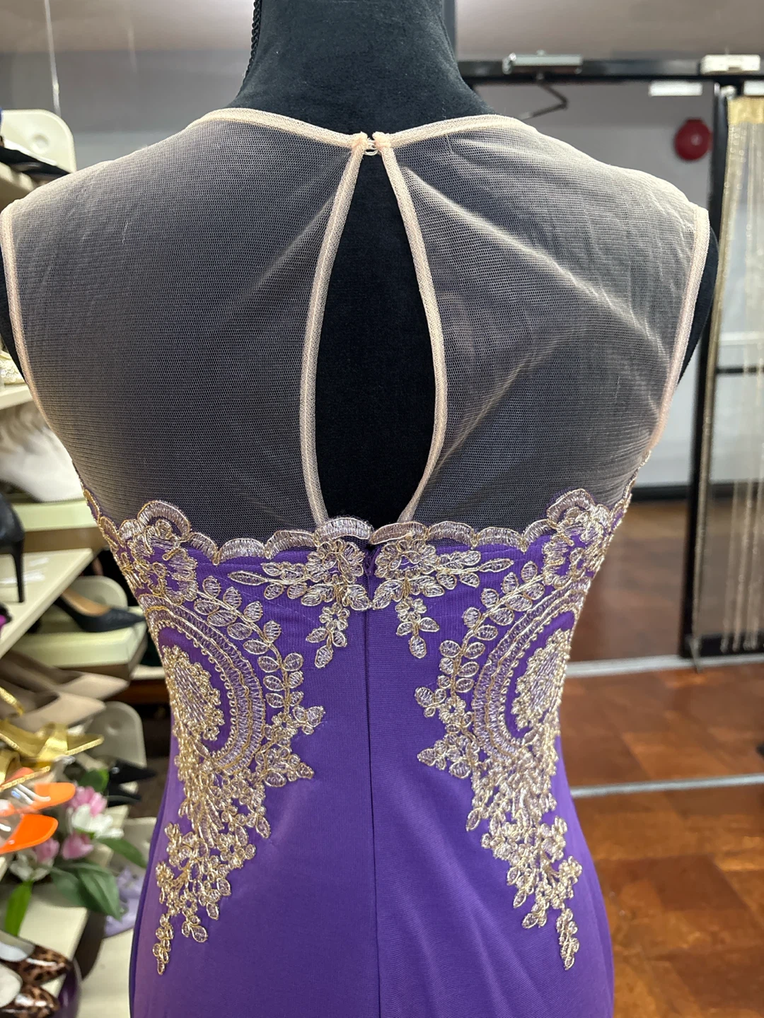 Purple Lace Embellished Gown - photo 2