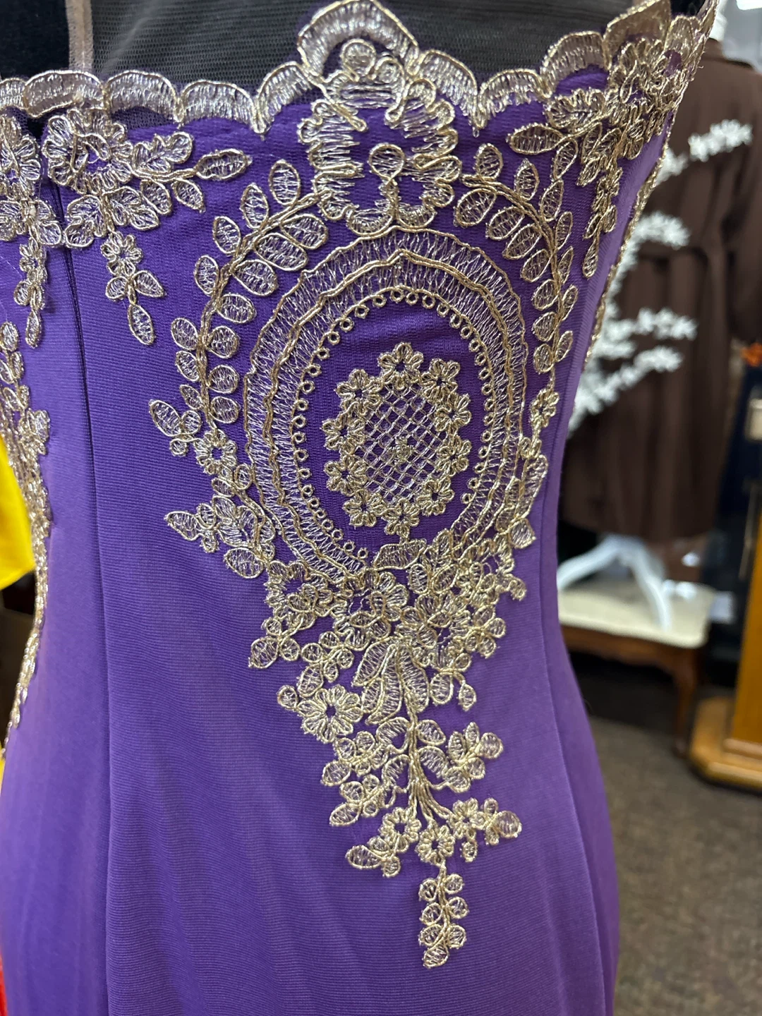 Purple Lace Embellished Gown - photo 3