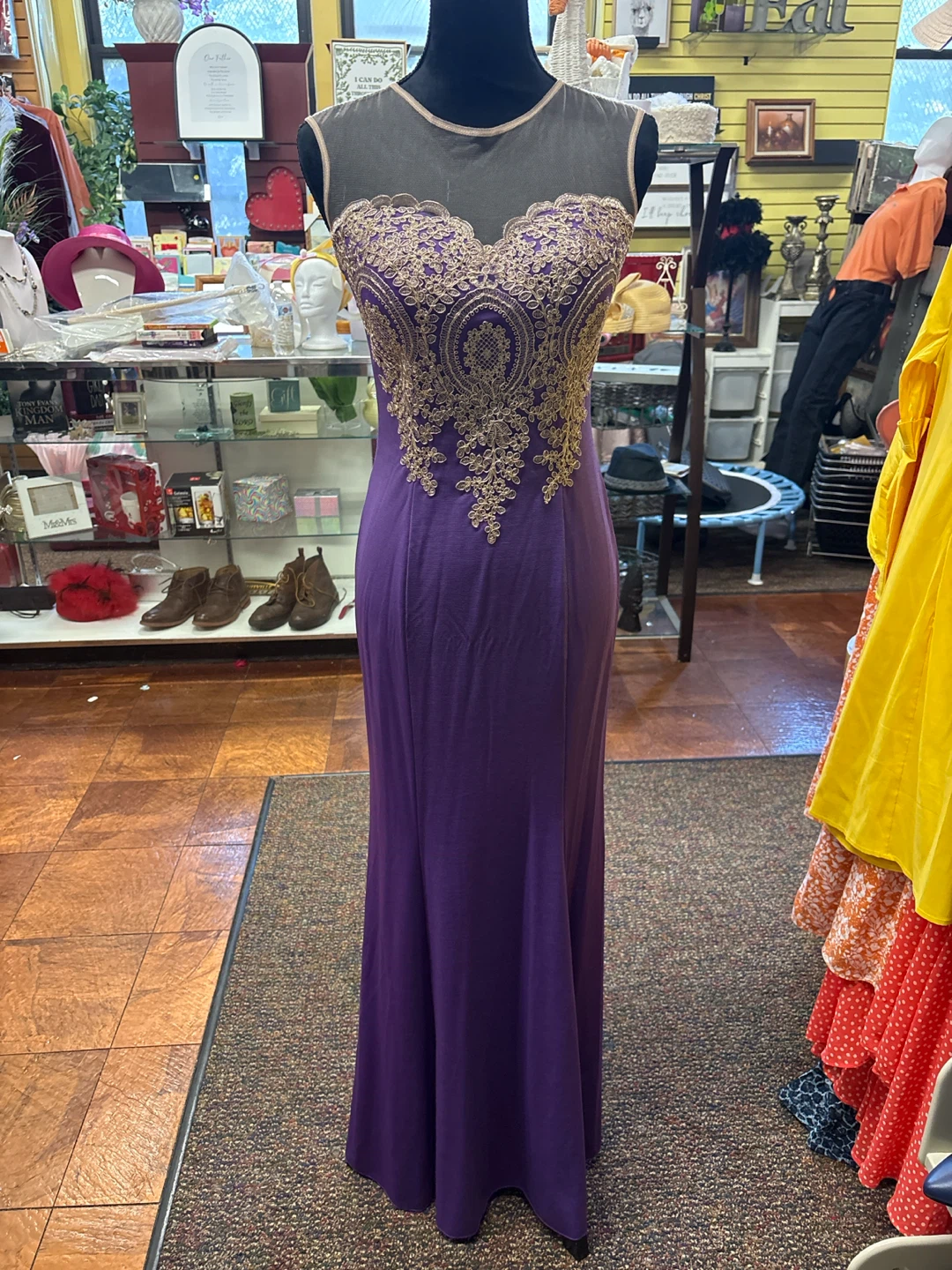 Purple Lace Embellished Gown - photo 4