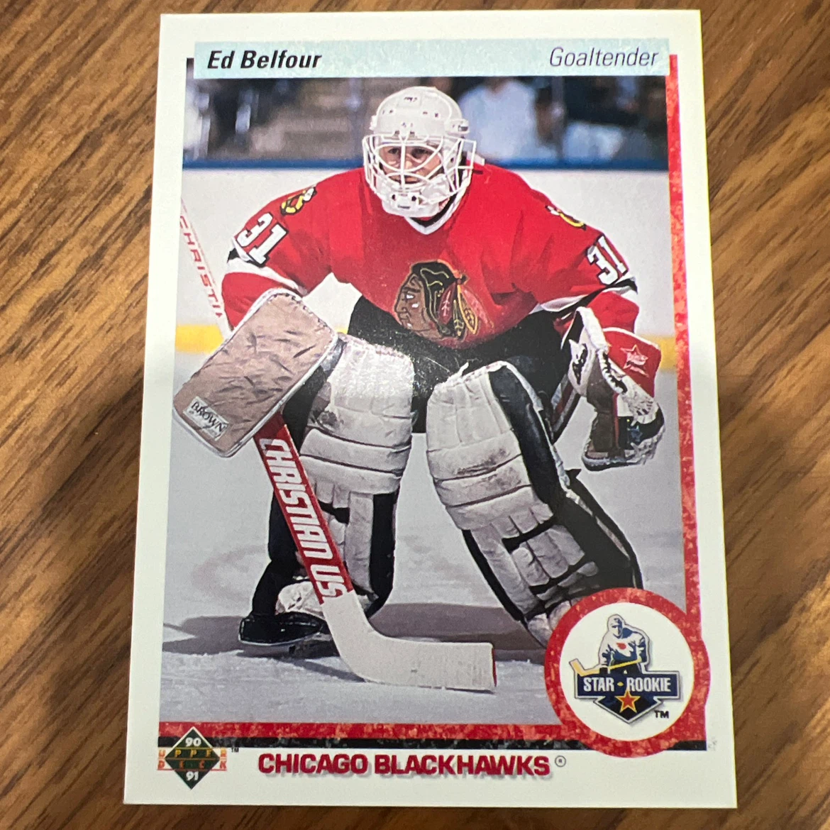 Ed Belfour Chicago Blackhawks Goaltender Rookie Hockey Card