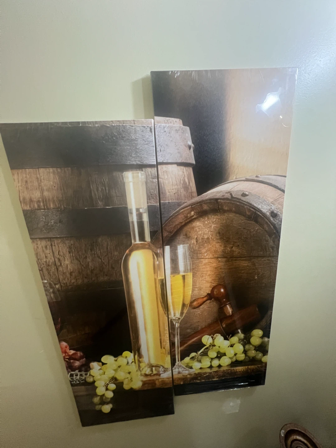 Two-Piece Wine Barrel Canvas Art 89 cm by 30
