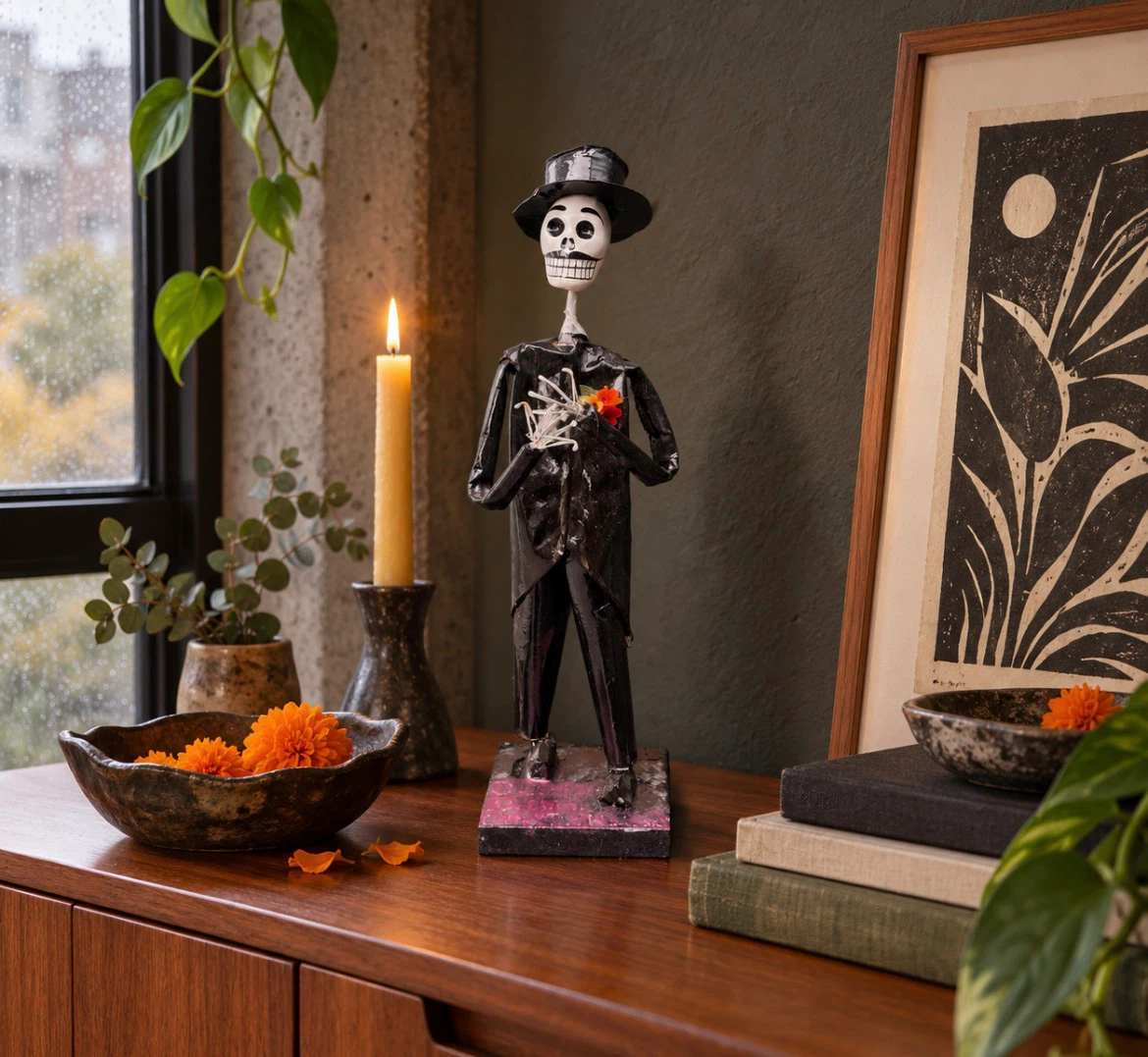 Mexican Folk Art Day of the Dead Catrín Groom