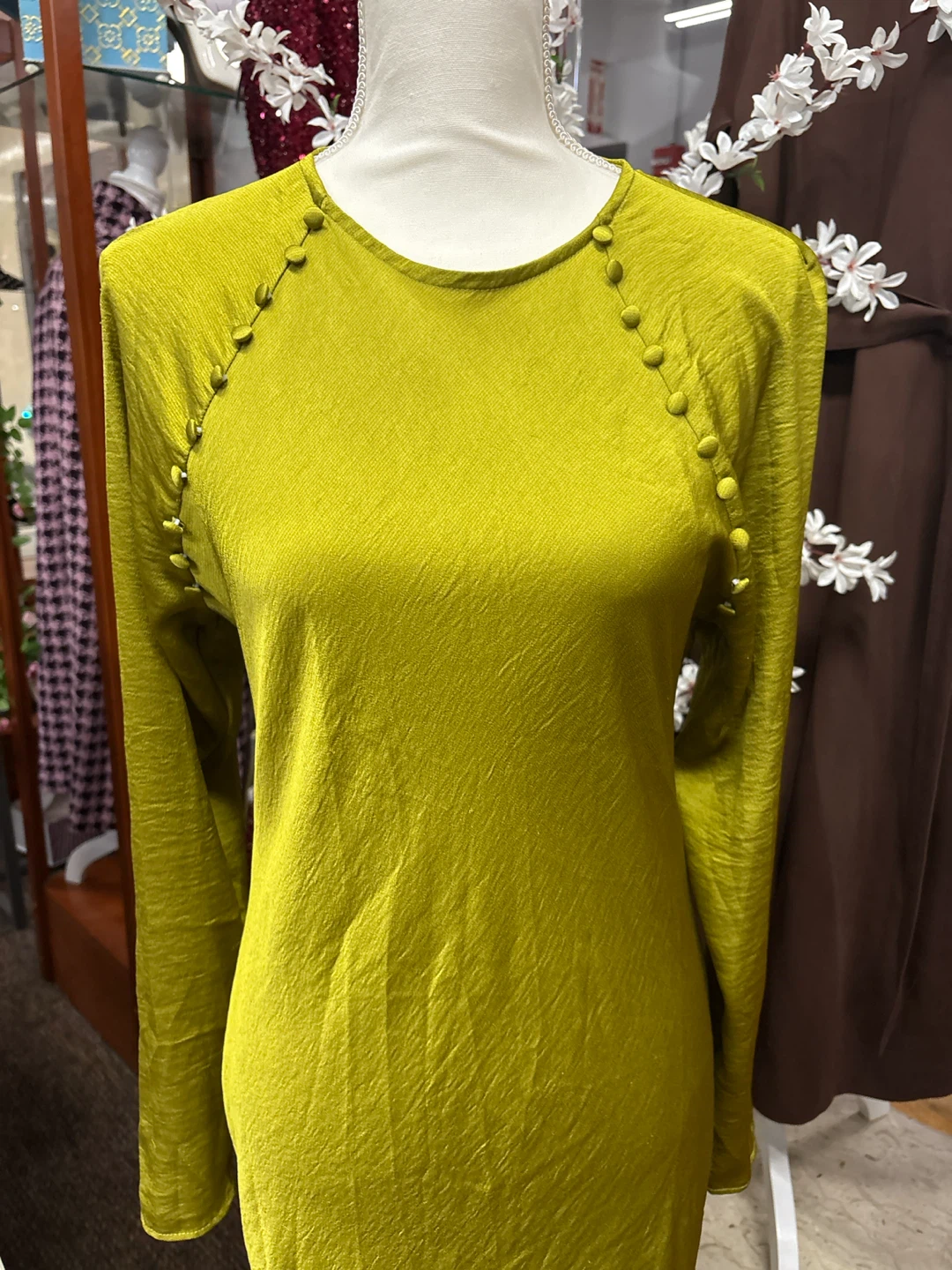Long Sleeve Green Maxi Dress