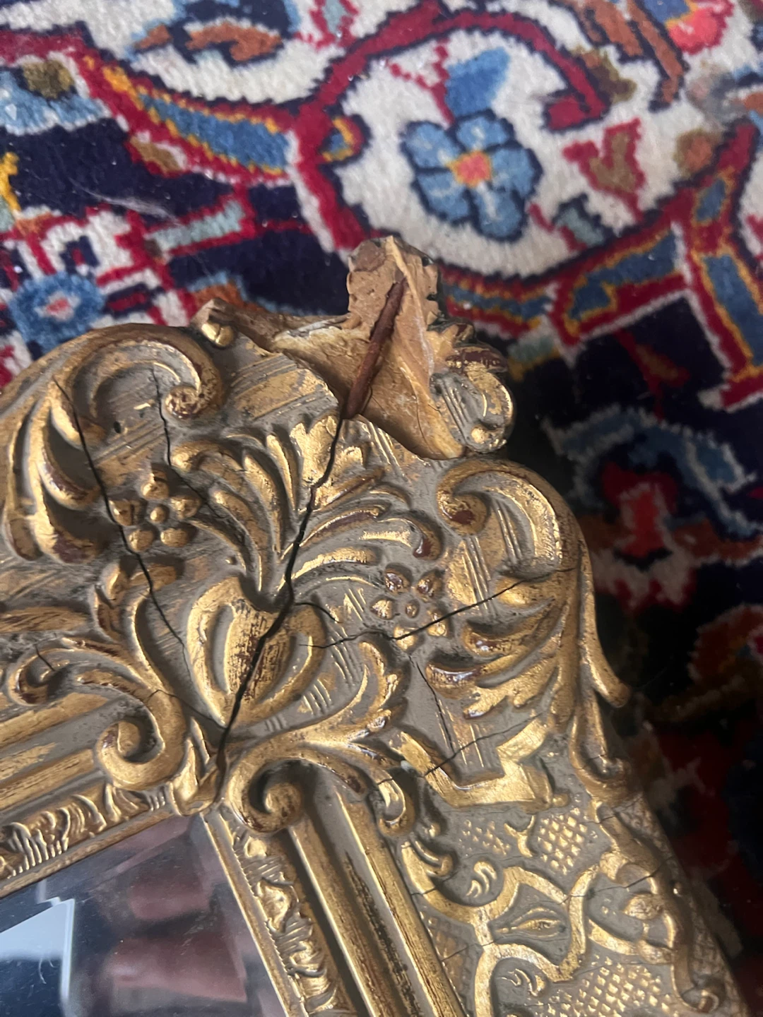3 - Vintage Ornate Gold Mirror - photo 3