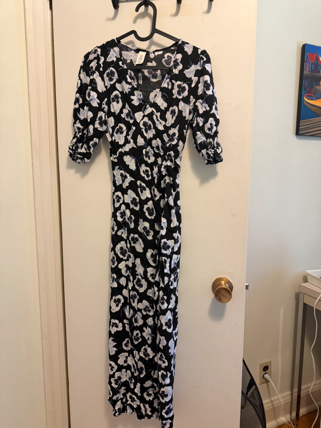 Black Floral Midi Dress