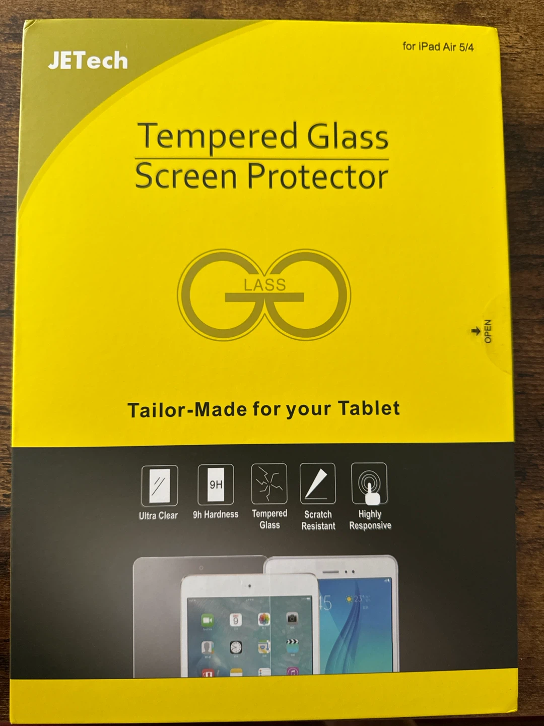 JETech Tempered Glass Screen Protector for iPad Air 5/4