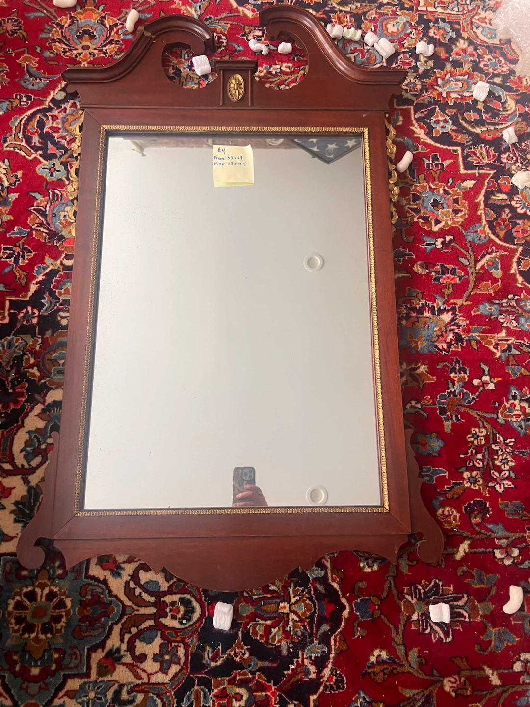 #4 - Wooden Mirror with Ornate Frame - Damaged