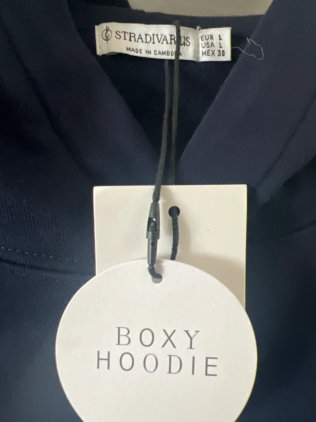 Stradivarius Boxy Hoodie Navy Size Large - photo 3