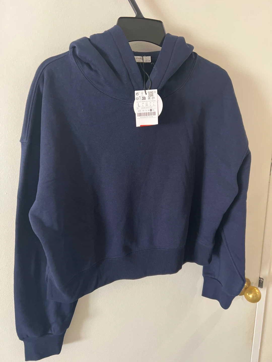 Stradivarius Boxy Hoodie Navy Size Large