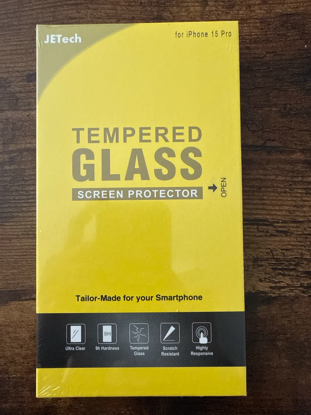 JETech Tempered Glass Screen Protector for iPhone 15 Pro