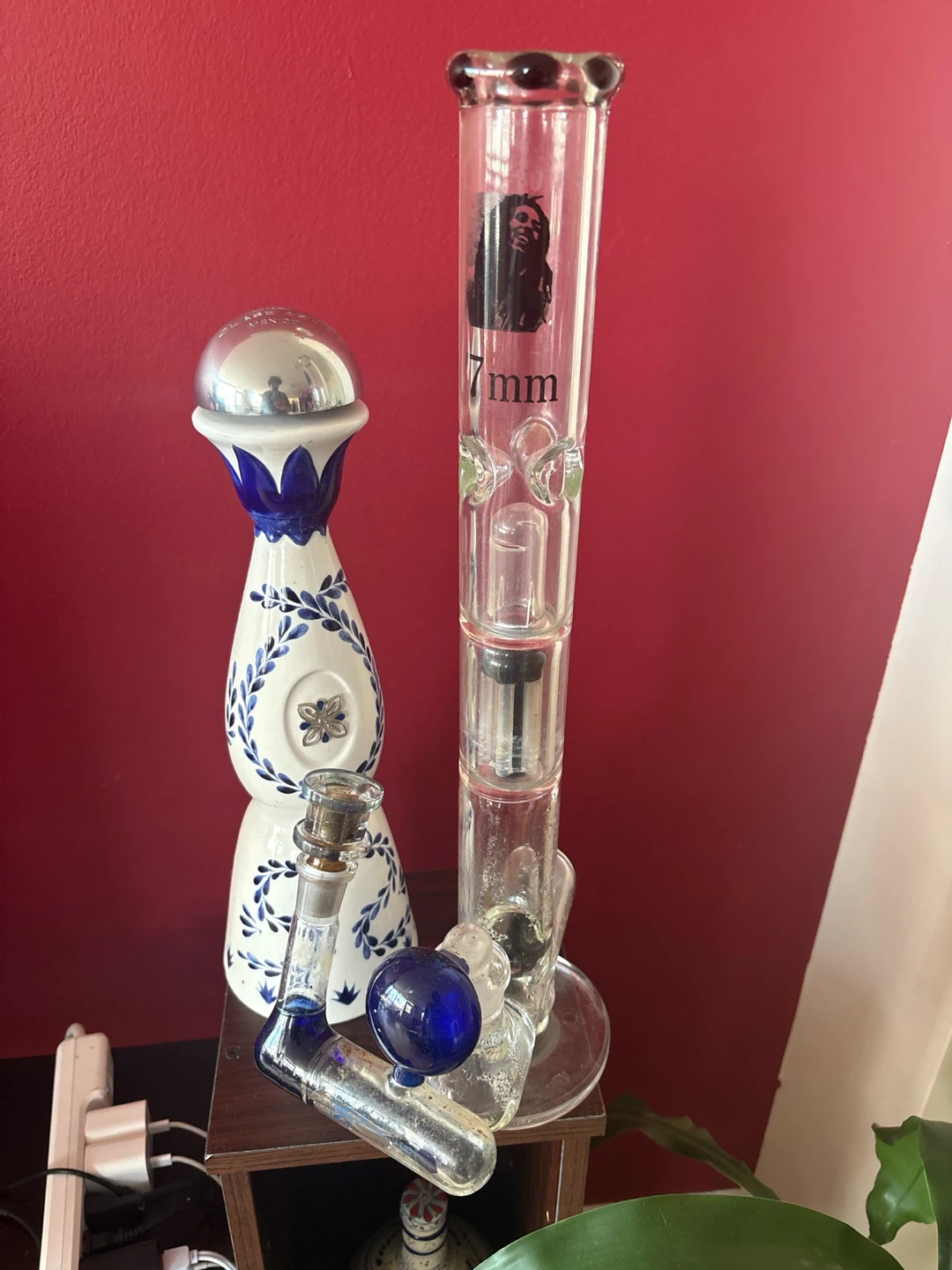 Glass Bong with Bob Marley Graphic