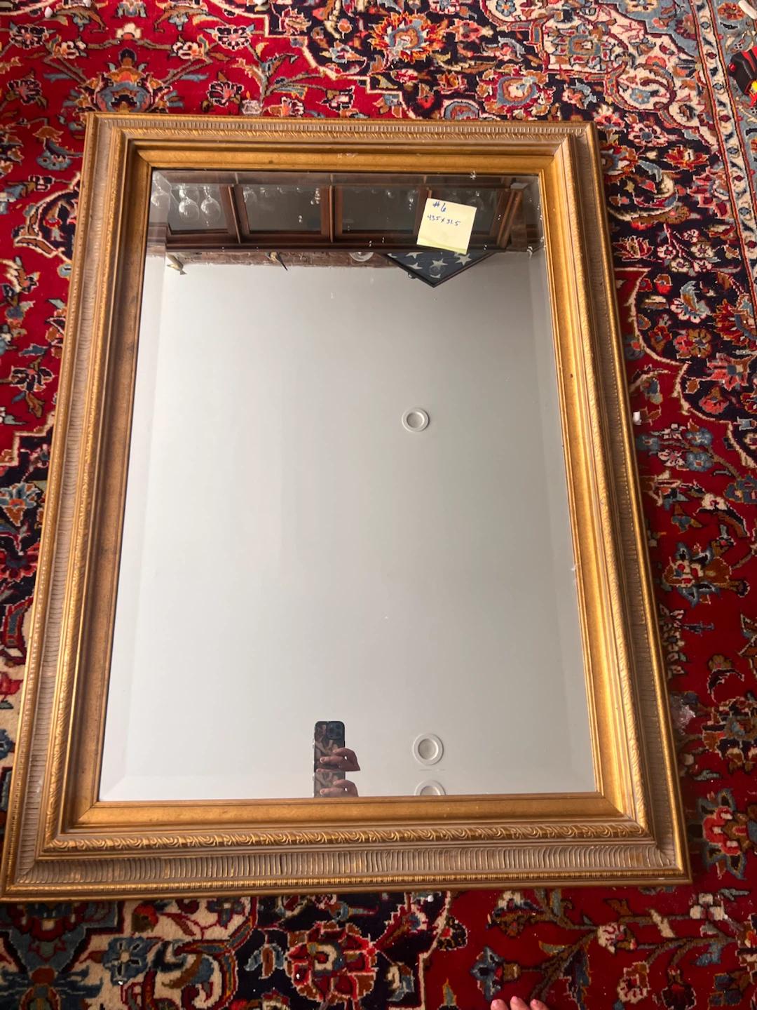 #6- Gold Framed Wall Mirror