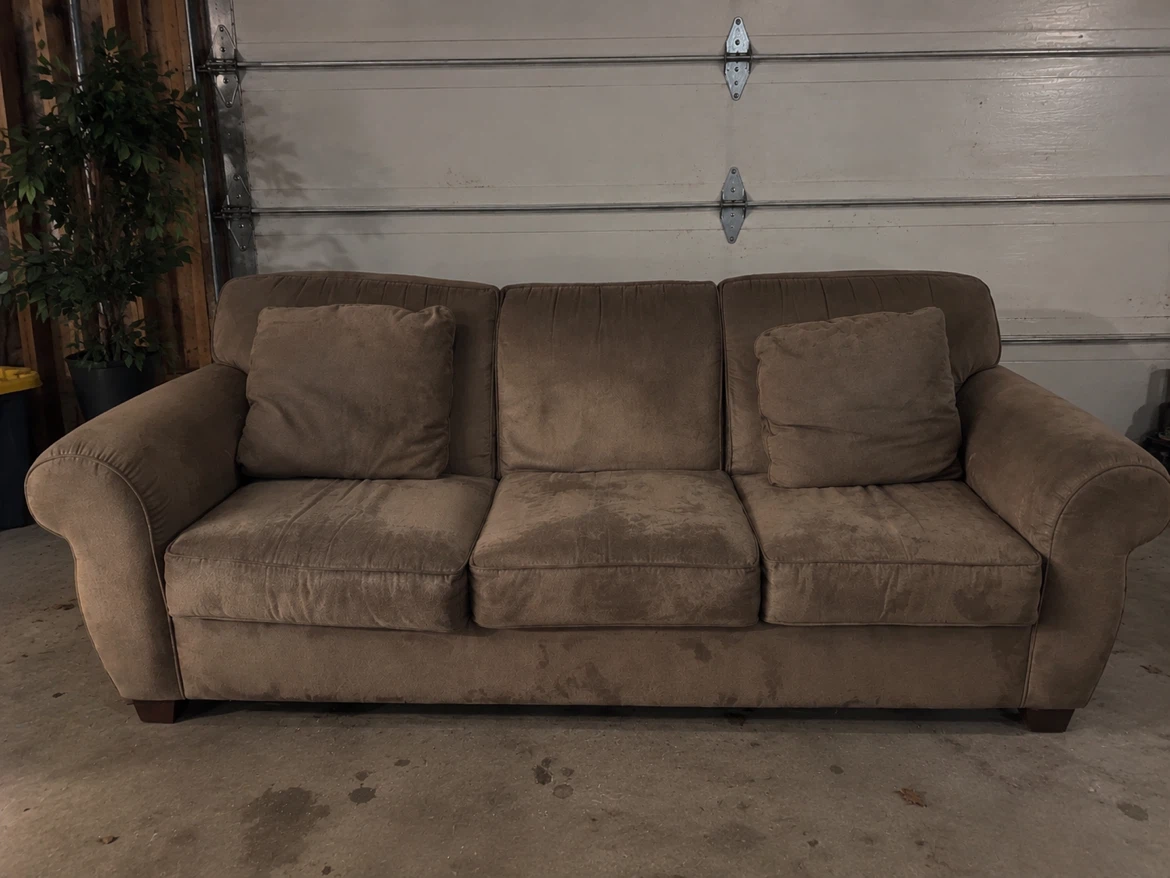 Three-seater beige couch
