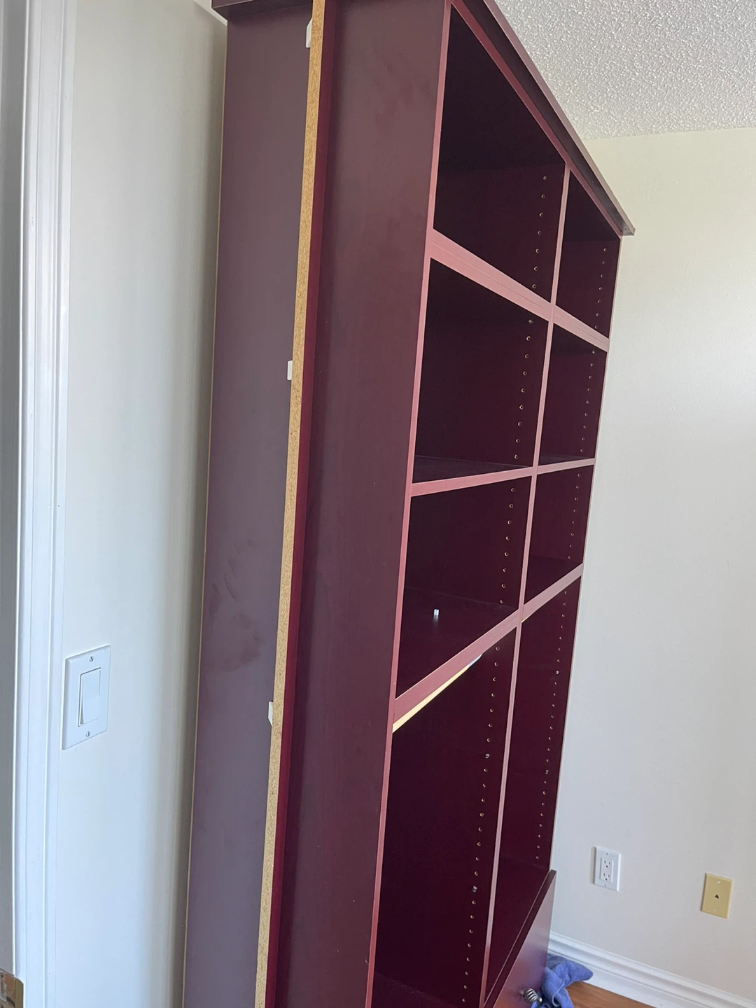Dark Red Closet Storage Unit