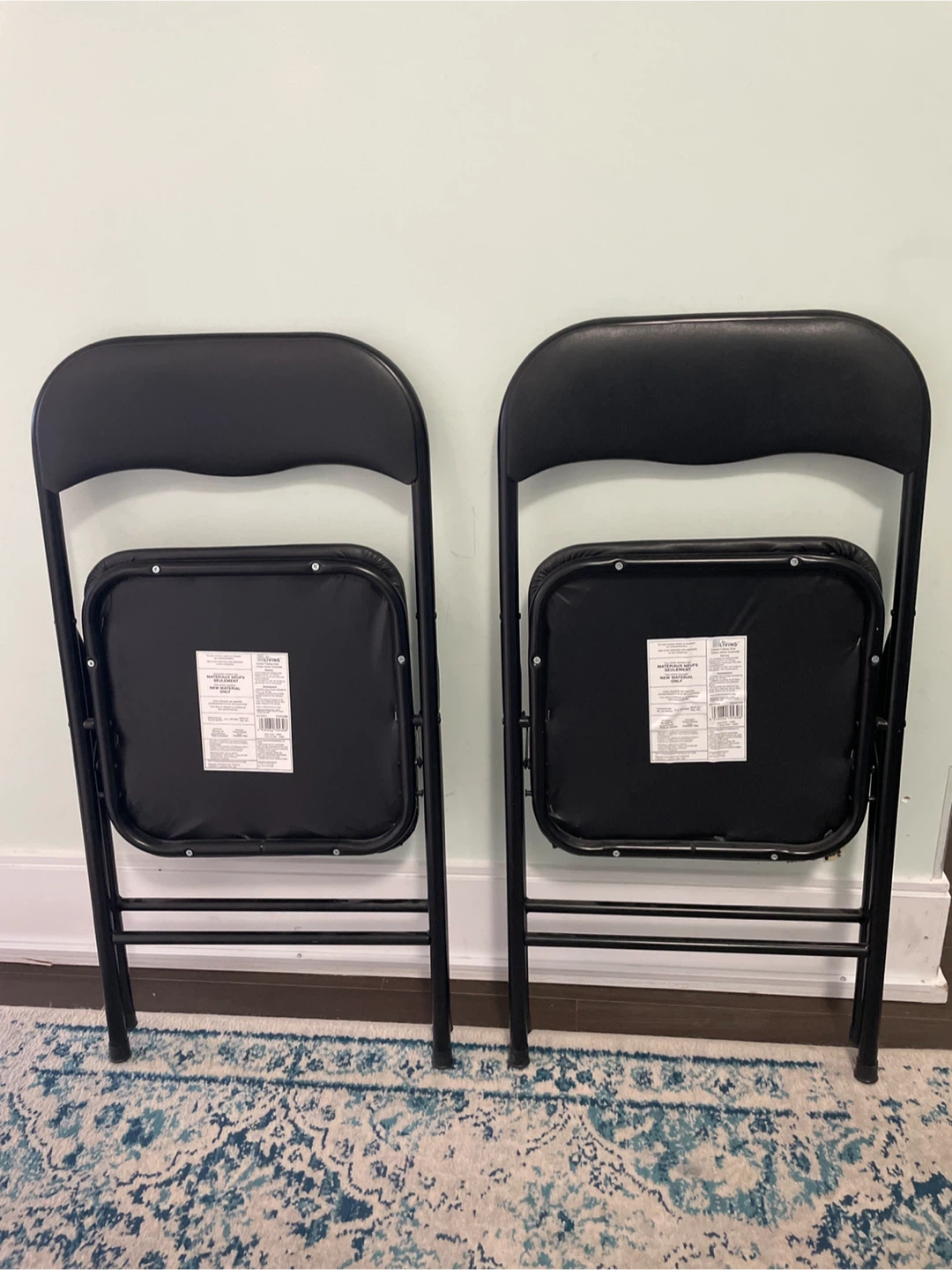 Set of 2 Black Folding Chairs