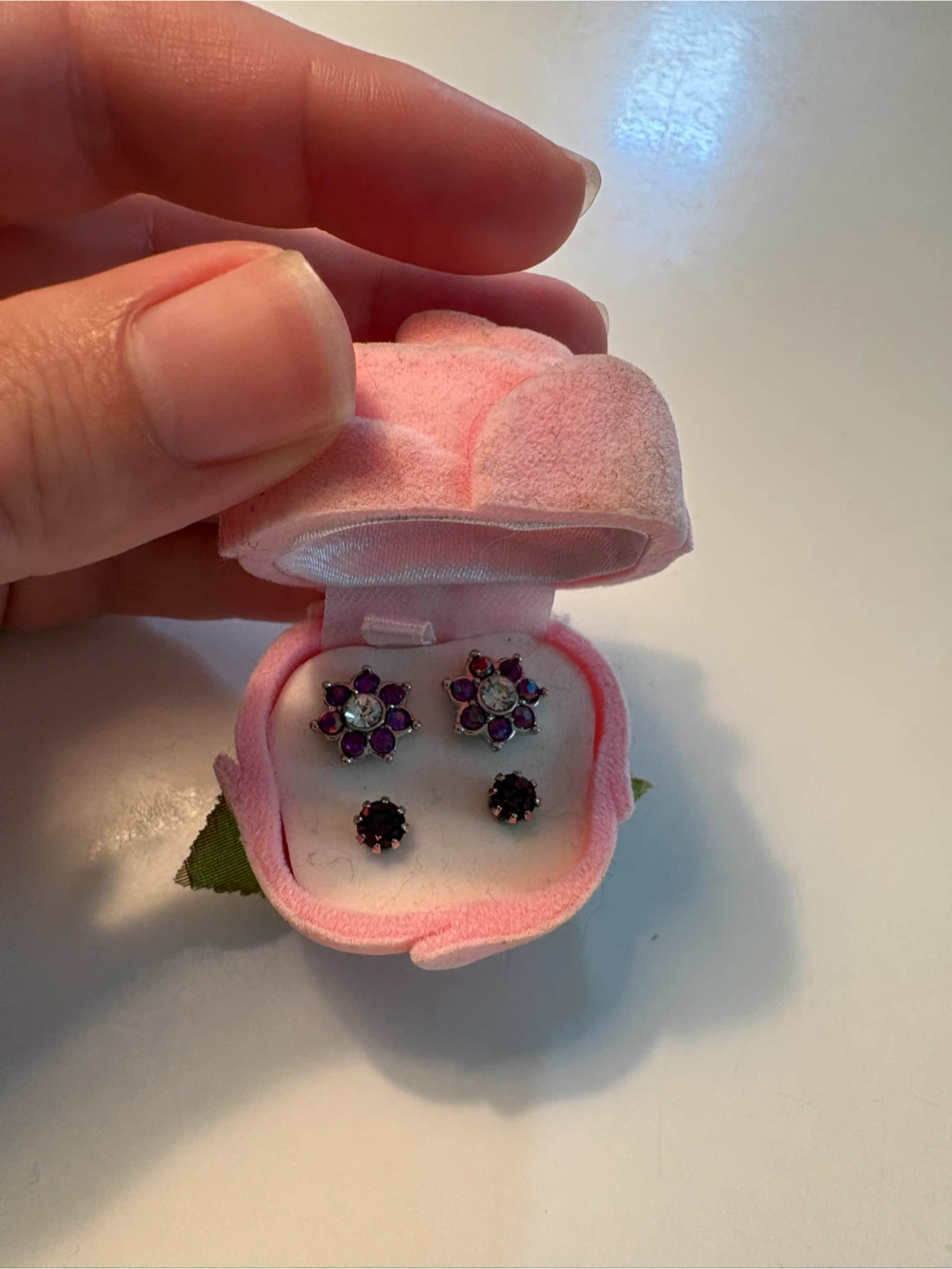 Flower Stud Earrings in Rose Box
