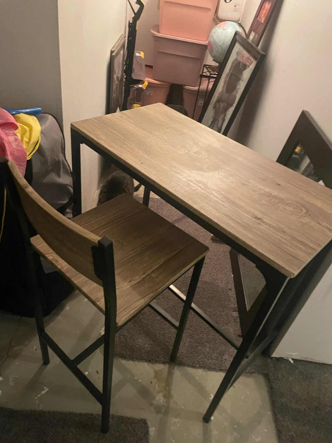 Industrial Style Bar Table and Stool Set