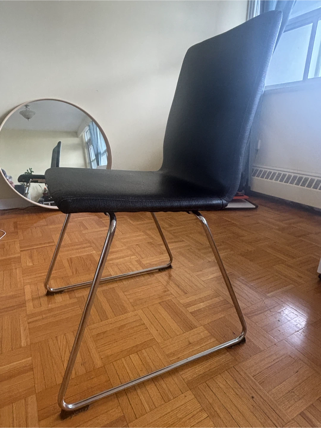 Black Dining Chair with Chrome Frame x2 - photo 2