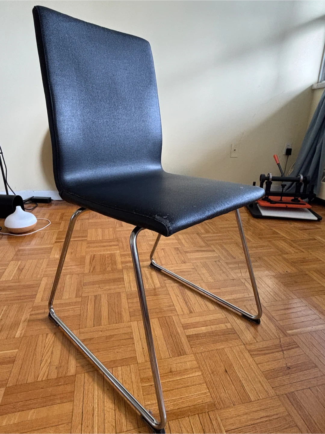 Black Dining Chair with Chrome Frame x2 - photo 4
