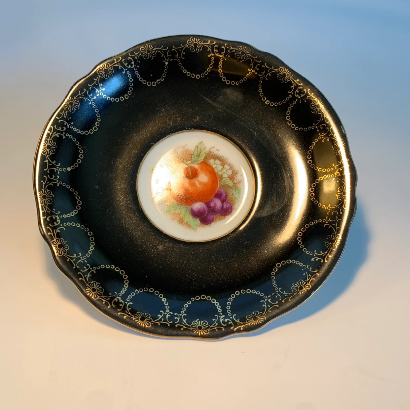 Vintage Royal Sealy Black & Gold Gilt Cup & Saucer Japan - photo 5