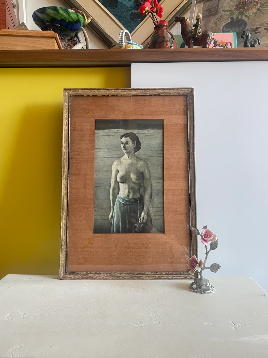 Mid-Century Grisaille Portrait Print
