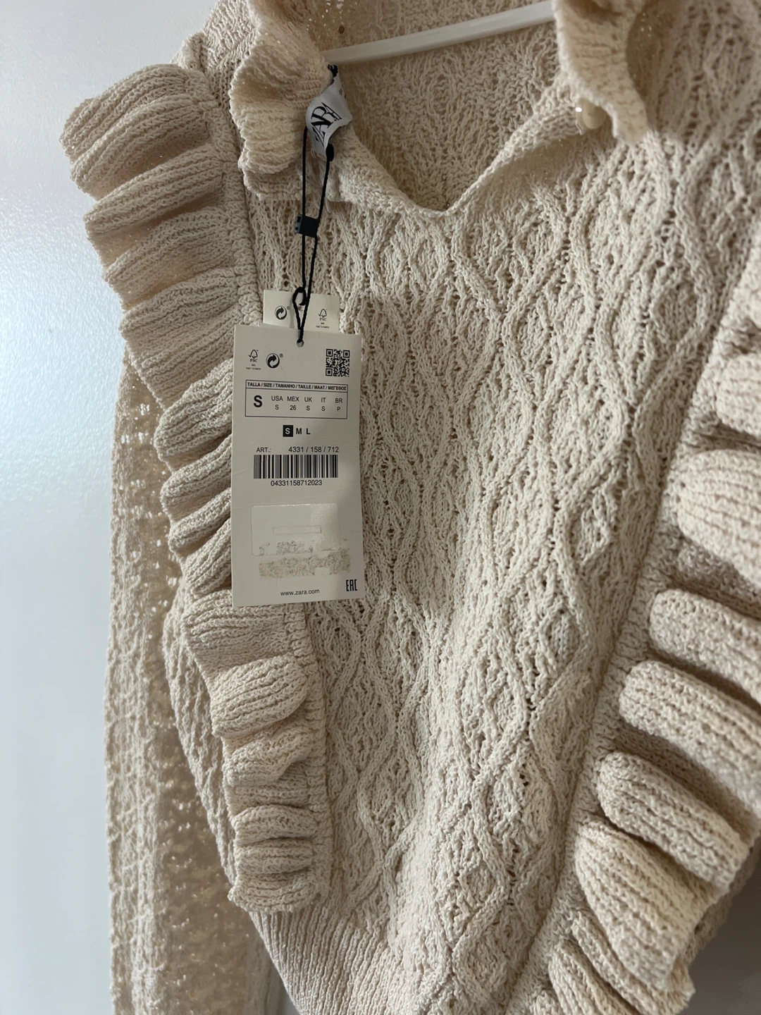 Zara Pearl Embellished Ruffle Sweater - photo 4