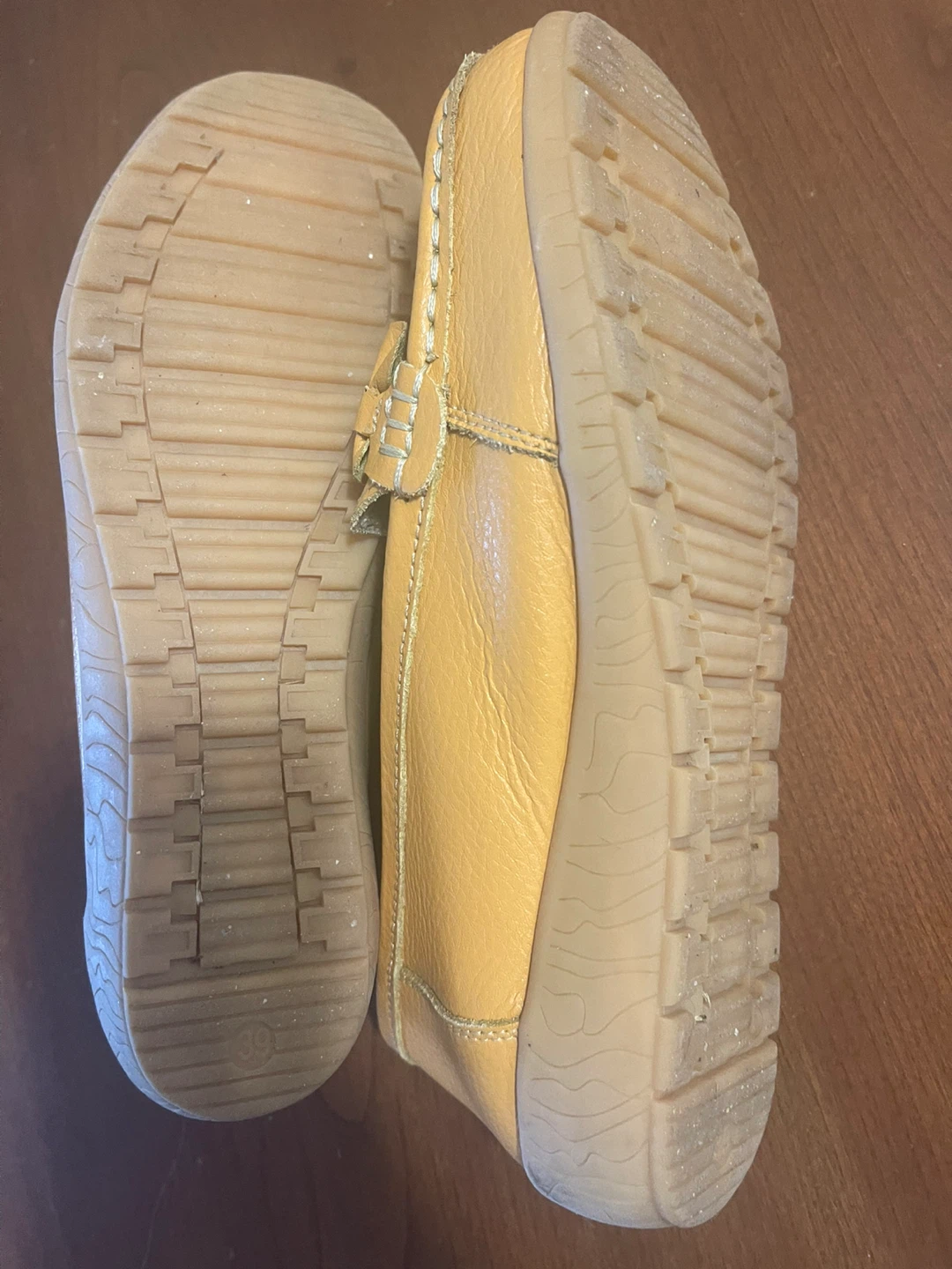 Women's Yellow Leather Loafers - photo 3
