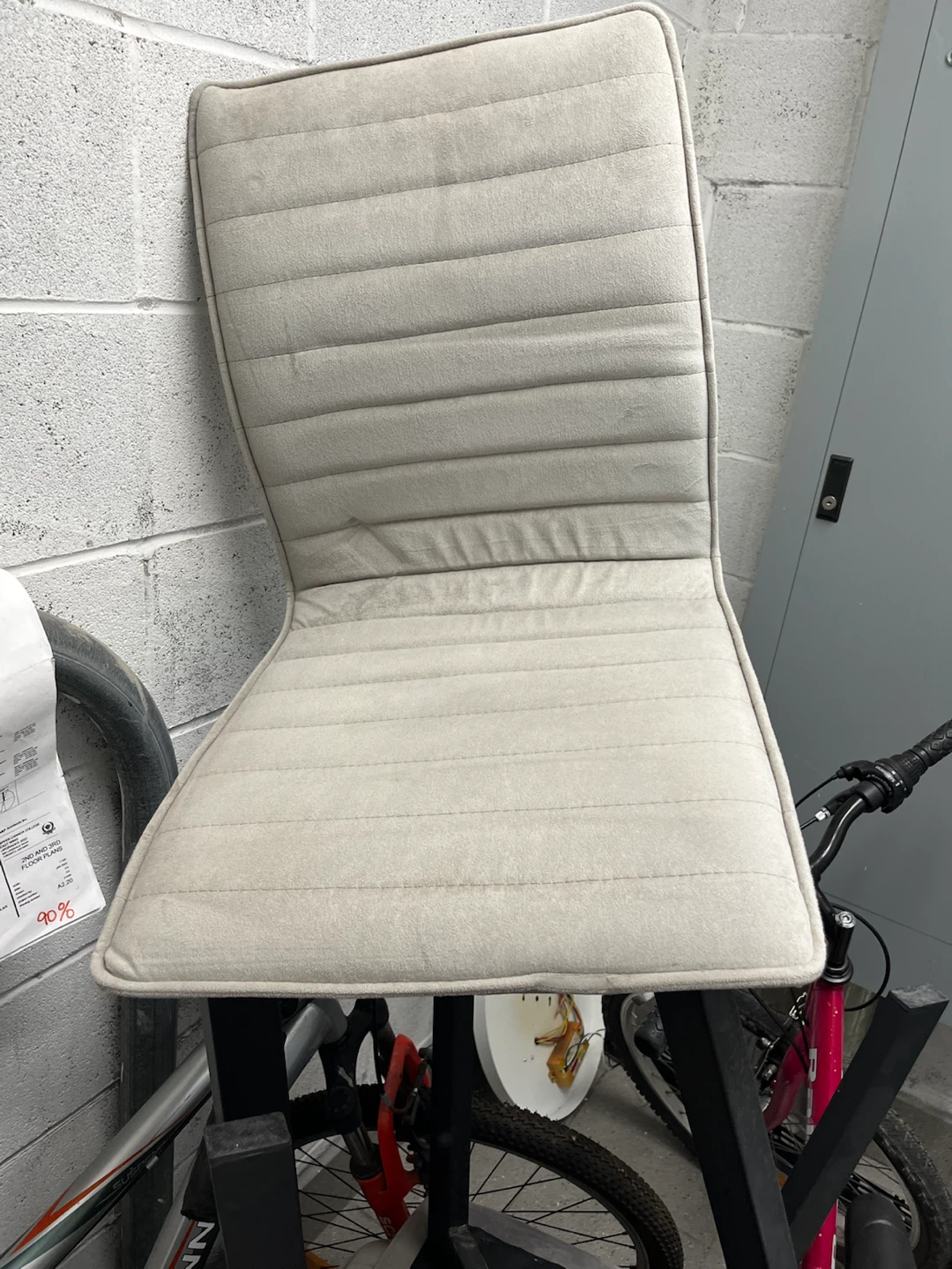 3  Light Gray Upholstered Dining Chair