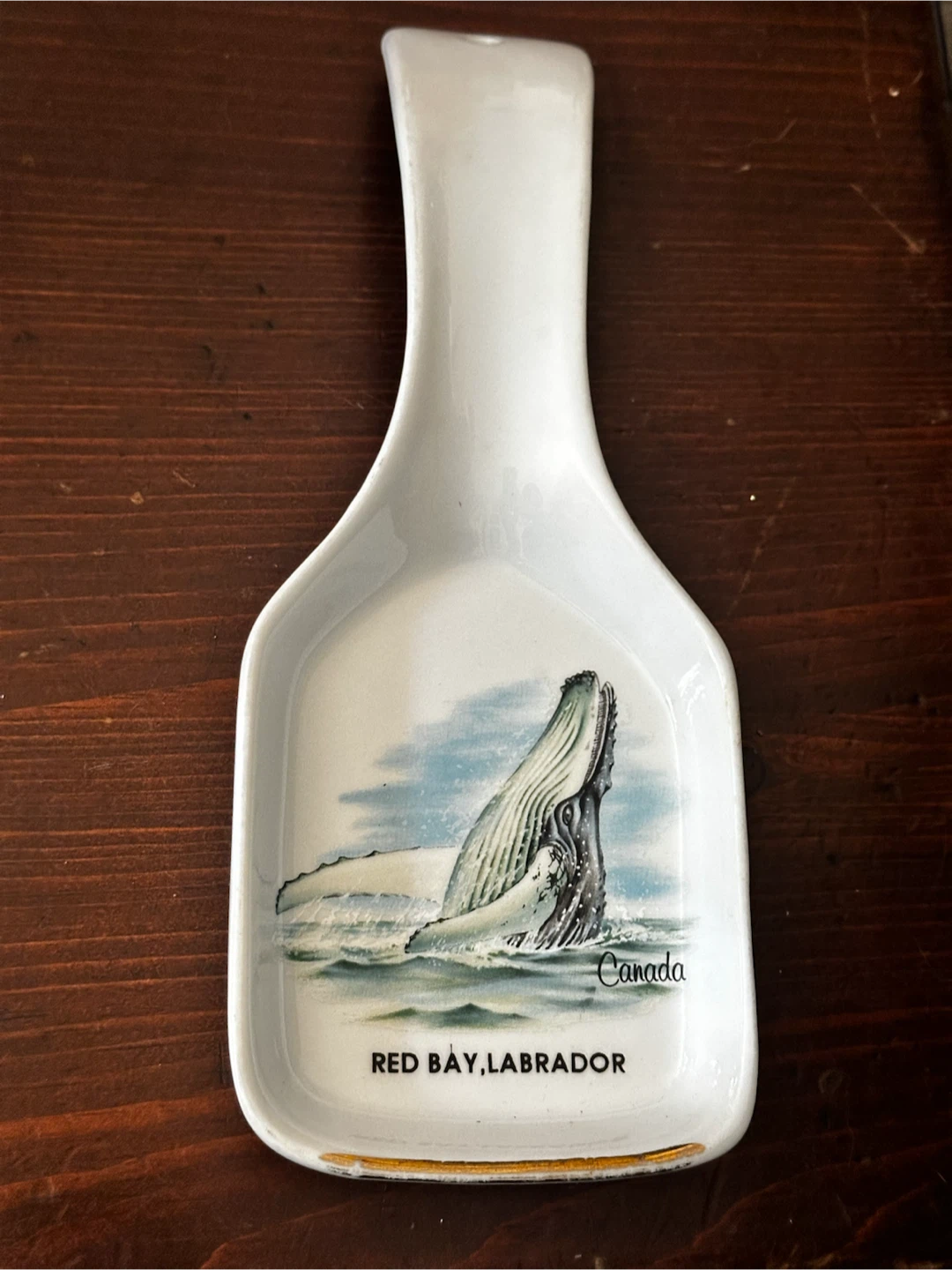 Vintage Ceramic Red Bay Labrador Spoon Rest