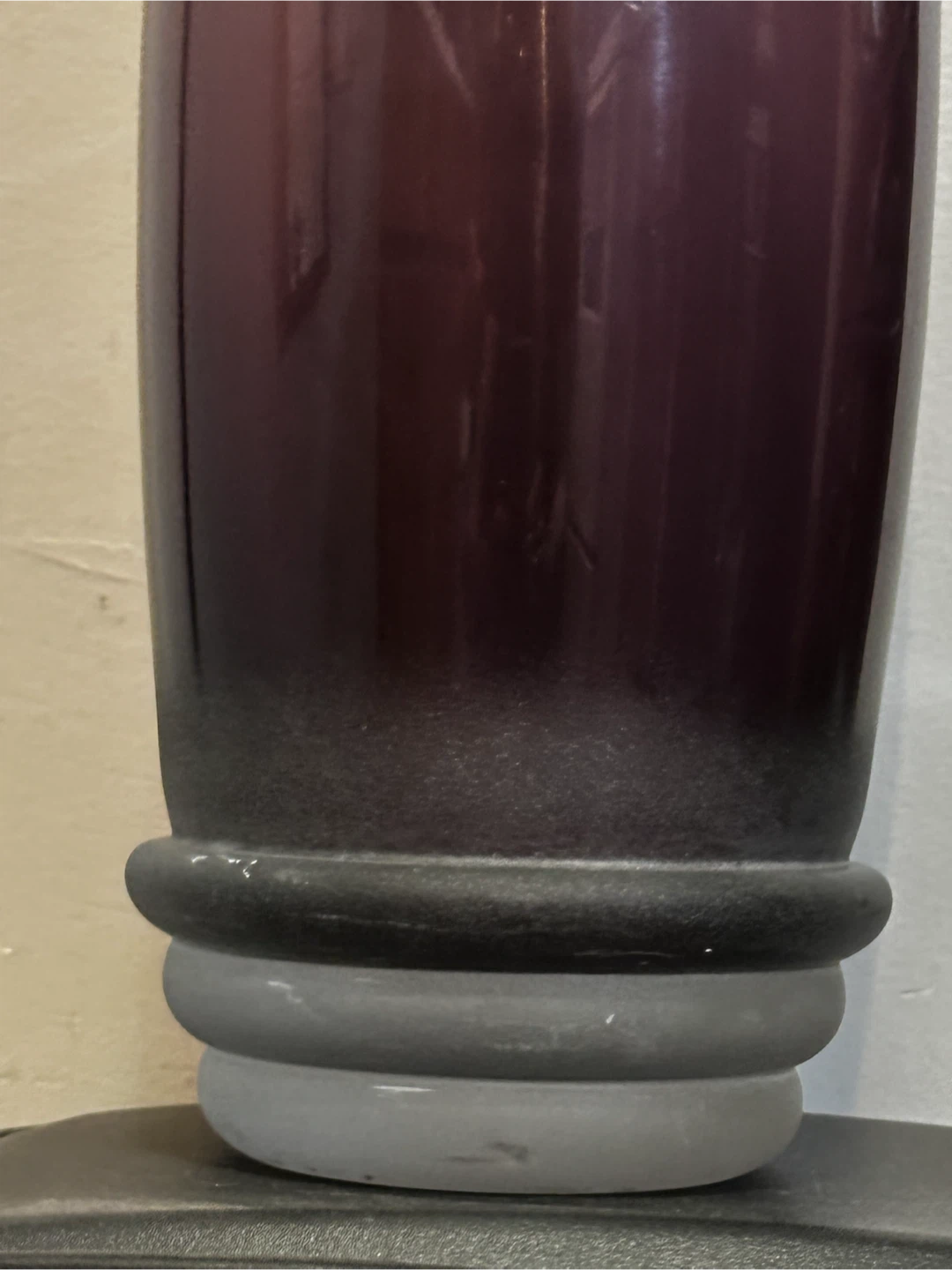Large 15” Amethyst Purple Polish Art Glass Vase - photo 5