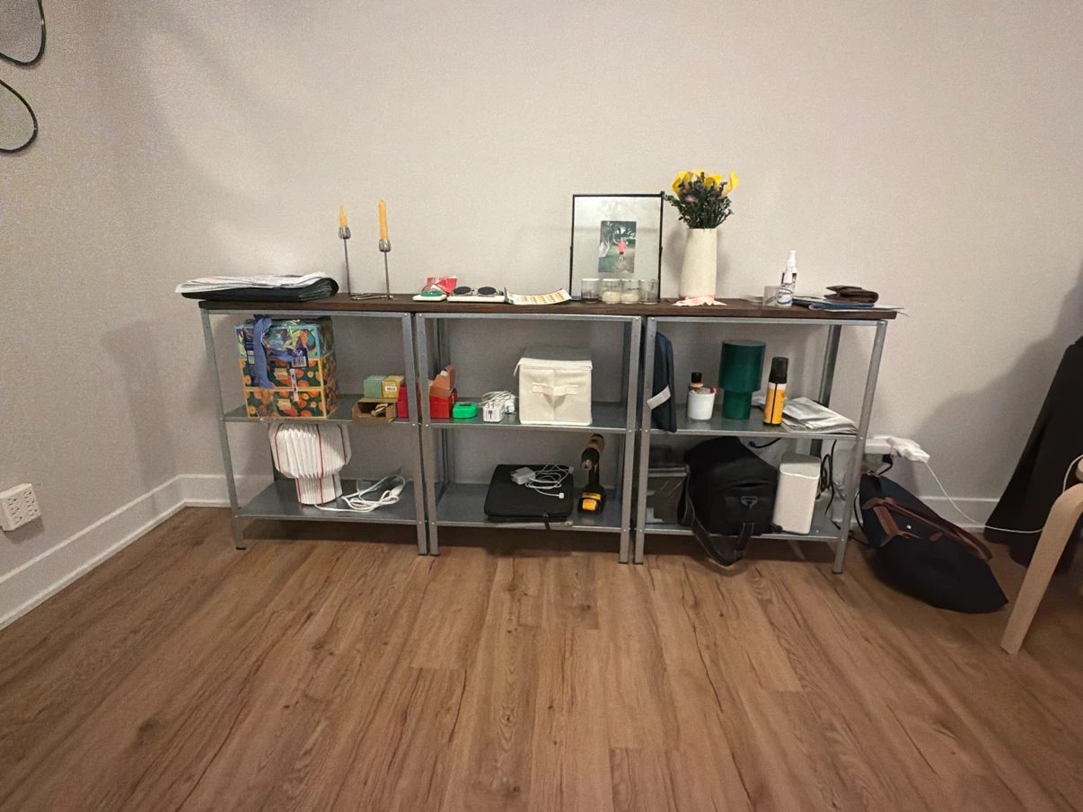 IKEA HYLLIS Metal and DIY Wood Shelving Unit
