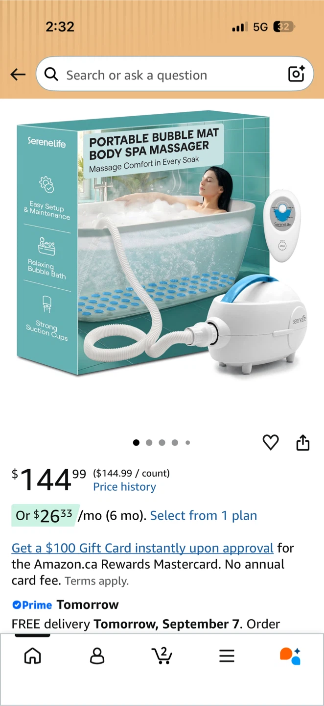 SereneLife Portable Bubble Mat Body Spa Massager