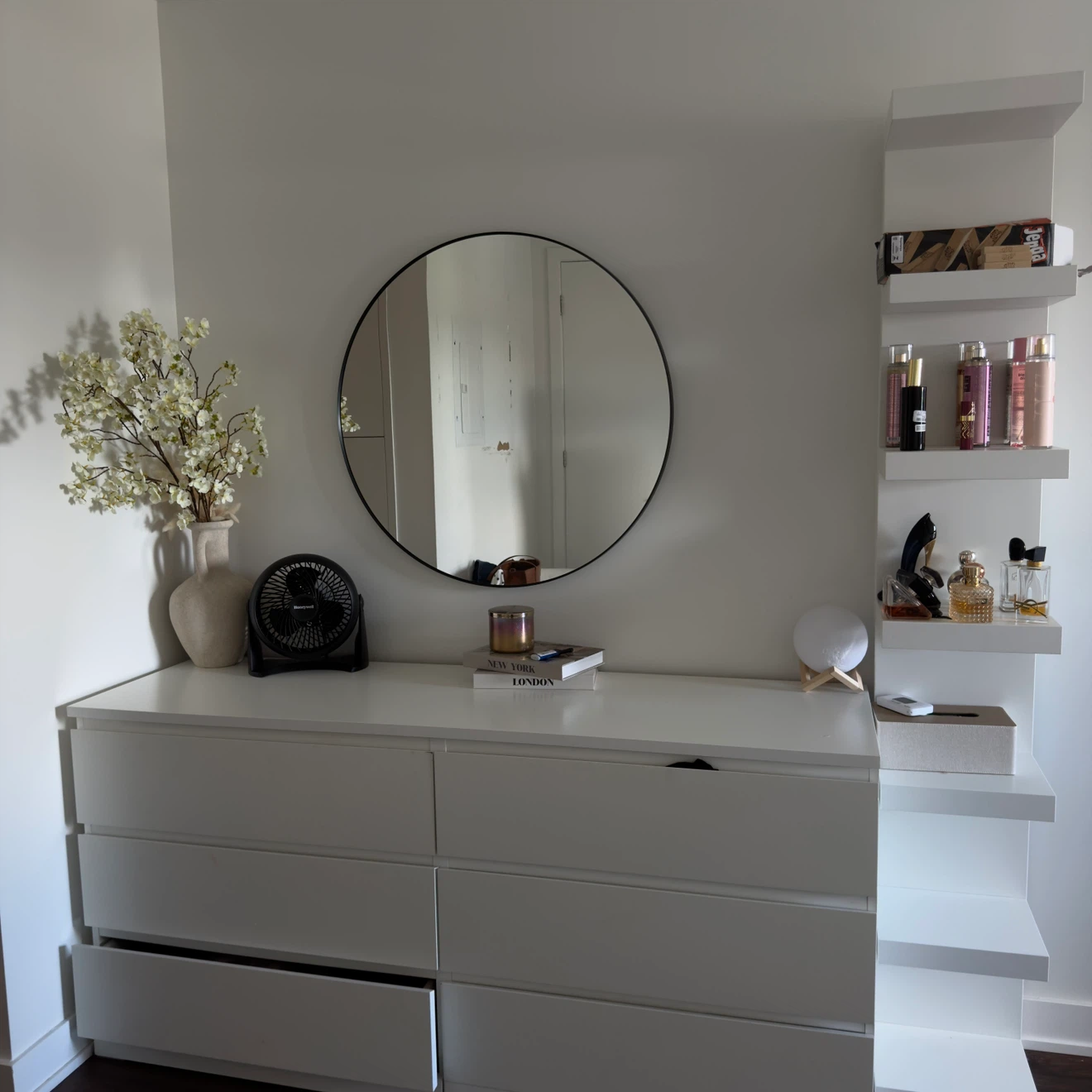 IKEA malm dresser and stand alone shelf