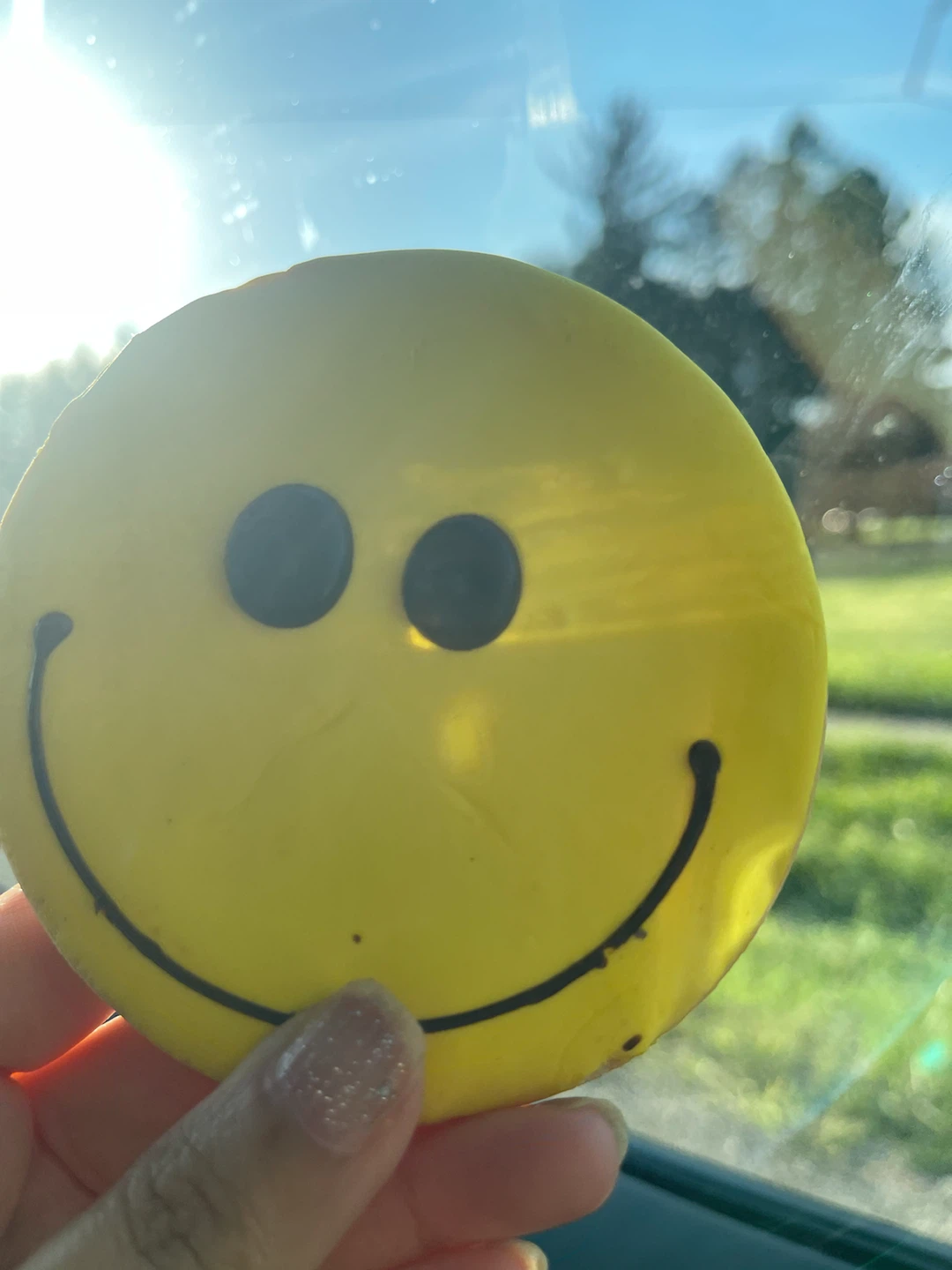 Yellow Smiley Face Round Sticker