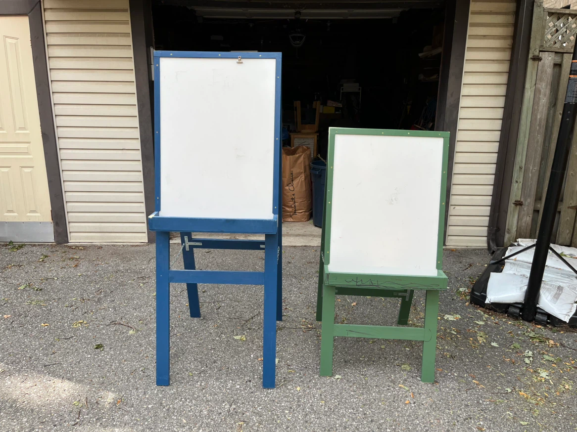 Handmade, two sided easels