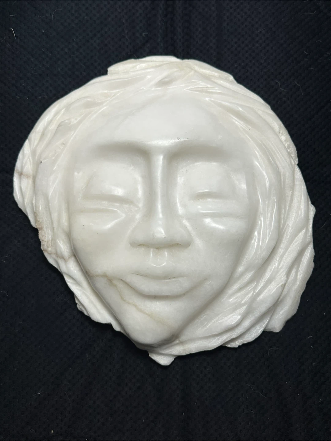 1979 Gerda Van Der Windt Carved White Marble Mask Art