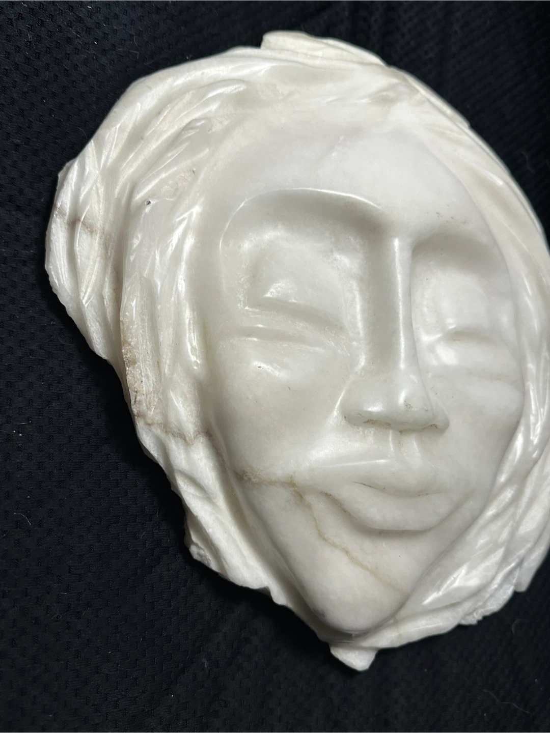 1979 Gerda Van Der Windt Carved White Marble Mask Art - photo 2