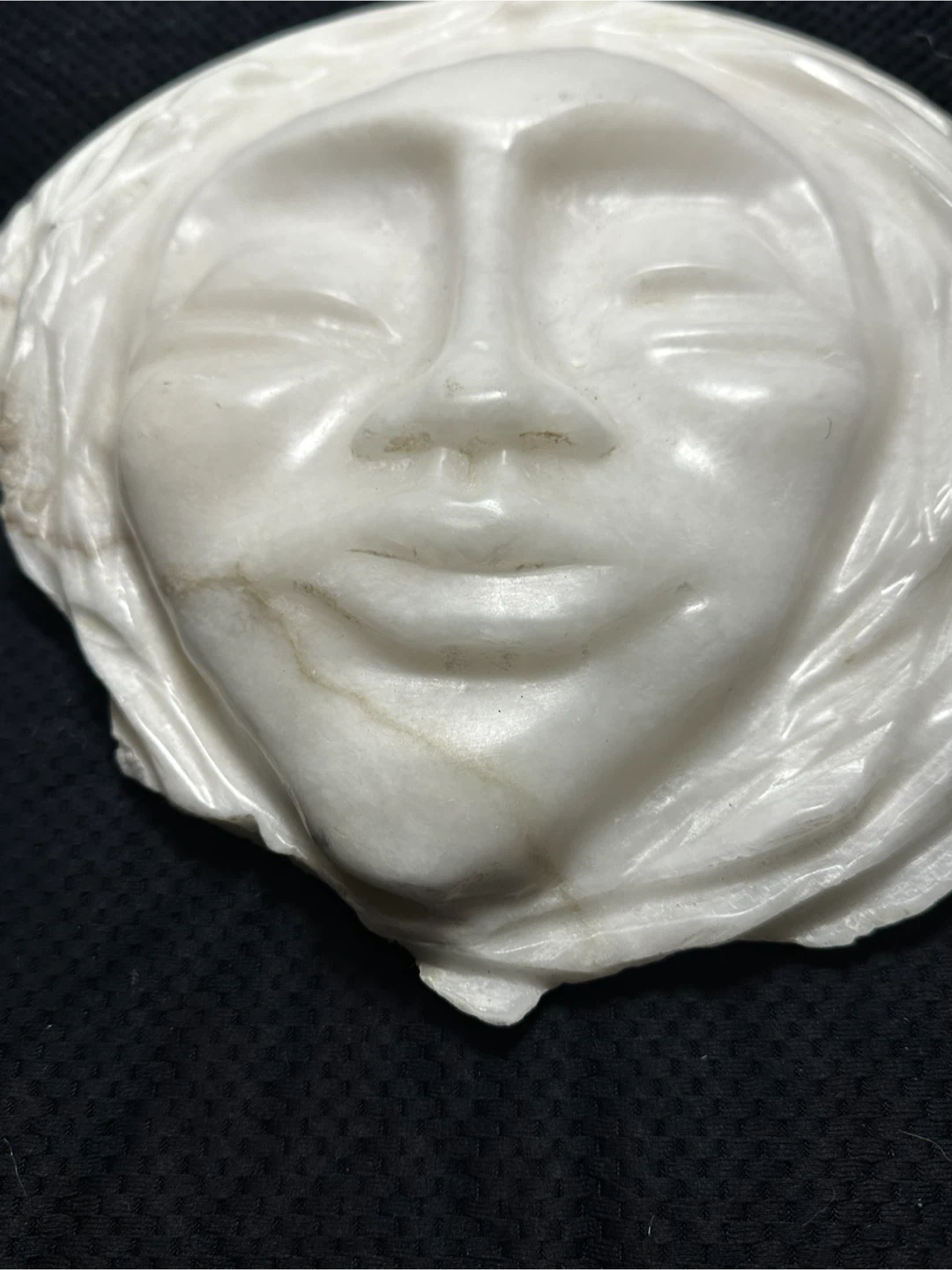 1979 Gerda Van Der Windt Carved White Marble Mask Art - photo 3