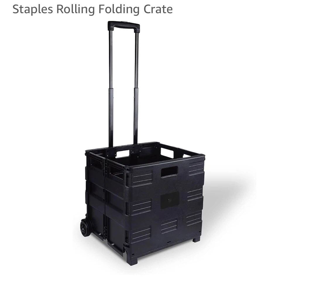 Staples Rolling Folding Crate