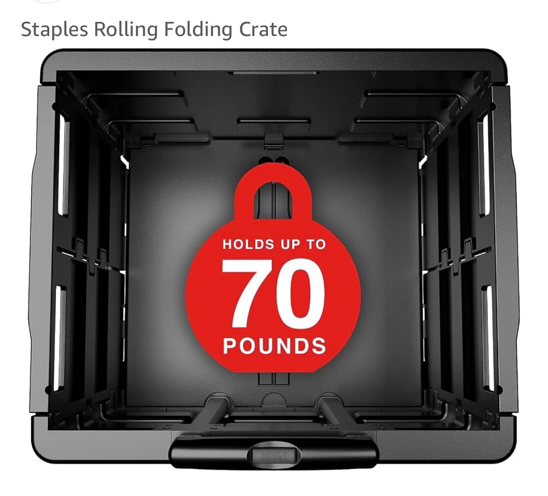 Staples Rolling Folding Crate - photo 3